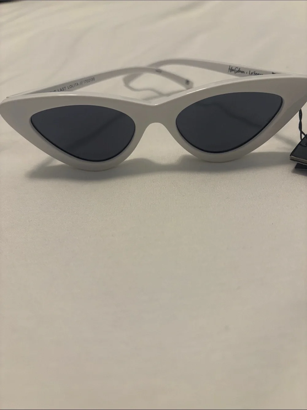 Adam Selman X Le Specs The Last Lolita White  Sunglasses Cat eye designer NWT